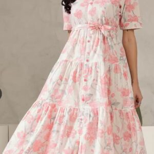 stylum floral print fit & flare midi