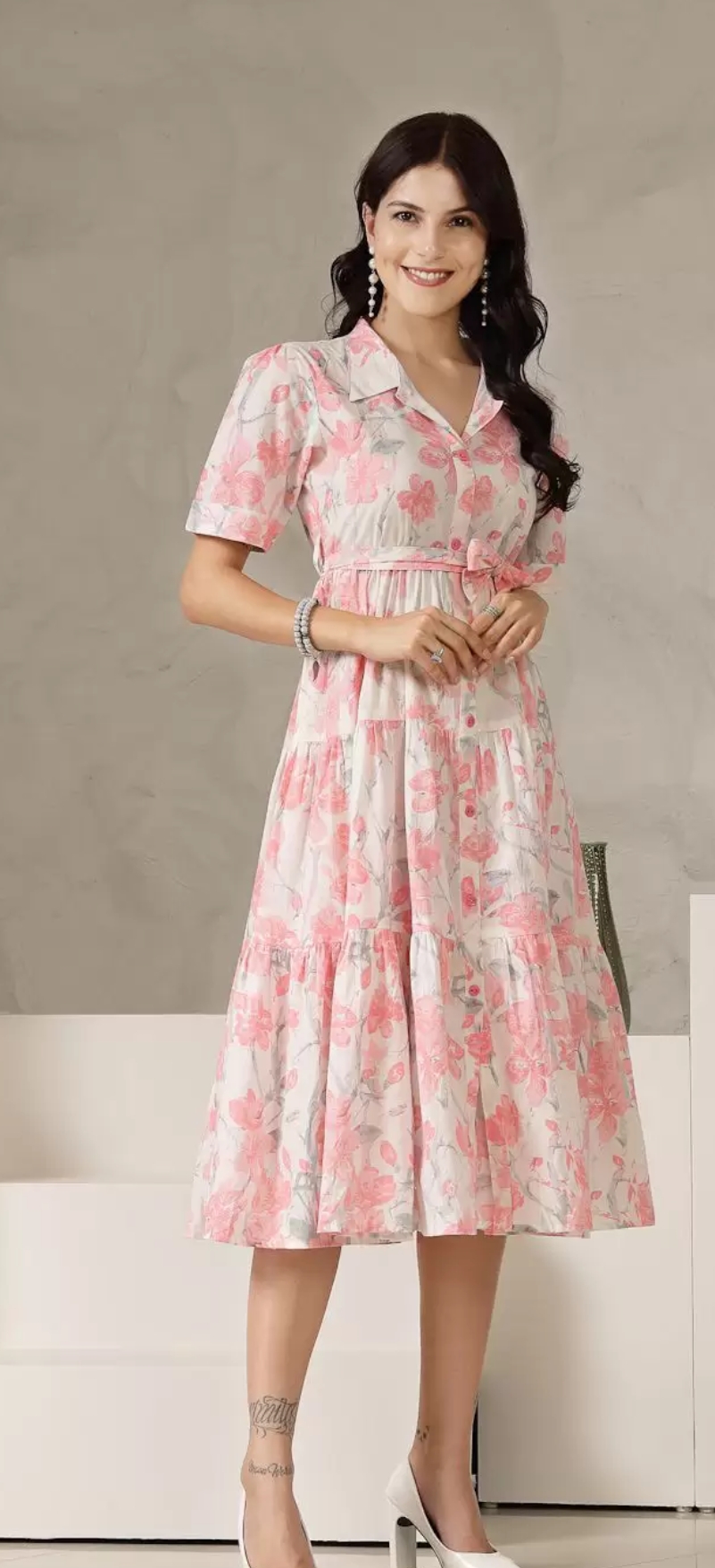 stylum floral print fit & flare midi stylum floral print fit & flare midi